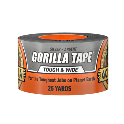 GORILLA Tough & Wide Heavy Duty Duct Tape, Silver, 2.88" x 25 yd, 1-Pack