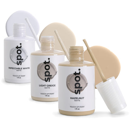 spot. Touch-Up Paint | Matte Finish for Cabinets, Walls, Doors & Furniture | Multi-Tone Beige Repair Kit | Quick-Dry, Self-Priming, Low-Odor, Eco-Friendly | No-Sanding or Primer Needed | 3 Pack