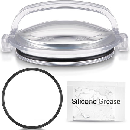 Feekoon Pool Pump Lid and O Ring, Pump Strainer Lid Compatible with Hayward Power-Flo SPX1500D2A, Clear Strainer Cover Replacement, 1 Extra O Ring and Lubricating Grease Included