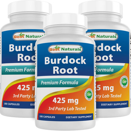 Best Naturals Burdock Root 425 mg 180 Capsules (180 Count (Pack of 3))