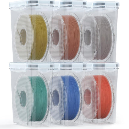 AMZPro Filament Storage Box - 6 Pack Filaments Container for 3D Printing Filaments Sealing and Protection - Portable Filament Storage with Desiccant,Water-Proof and Dust-Proof 4.0L(9.03 * 8 * 3)