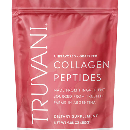 Truvani Hydrolyzed Collagen Peptides | Unflavored | 14 Servings | 20g Grass-Fed Collagen Protein Powder | Promotes Hair, Nail, Skin, and Joint Health | Keto | Dairy and Gluten Free | Women and Men