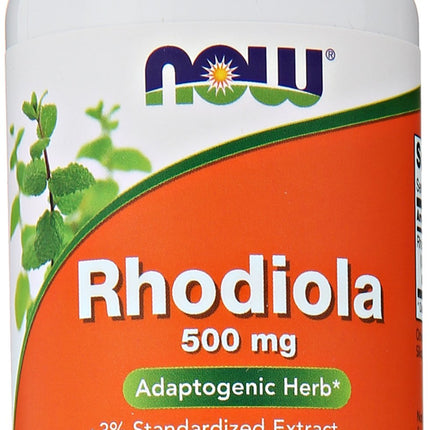 NOW Rhodiola Rhodiola Rosea 500mg, 60 Capsules (Pack of 2)