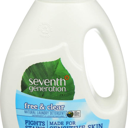 Seventh Generation Liquid Laundry Detergent Biodegradable Free & Clear Washing Detergent 50 oz