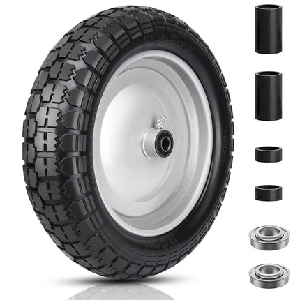 FEILOONG 4.80/4.00-8 Tire and Wheel, 14.5" Flat Free Wheelbarrow Tires