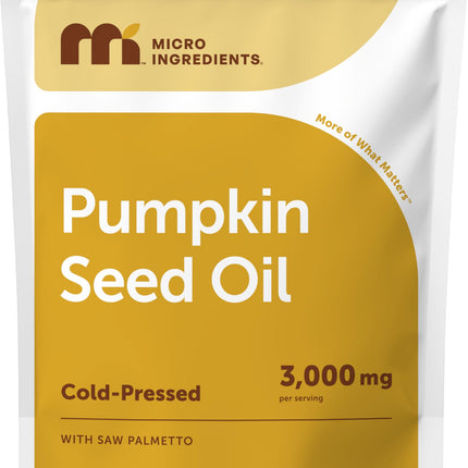 Micro Ingredients Pumpkin Seed Oil with Saw Palmetto,300 Softgels | Cold Pressed, Pure Virgin Oil, Essential Fatty Acids, & Phytosterols | Non-GMO