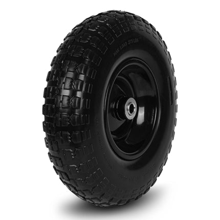 Taifa 1 PC 13 Inch Rubber Solid Flat Free Replacement Tires and Wheels 4.00-6 with 5/8'' Axle Bore Hole, Air Less Wheel for Wheelbarrow/Wagon/Hand Truck/Trolley/Garden Scooter etc.