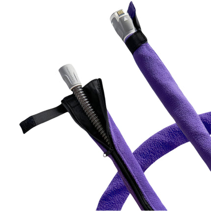 6.4ft CPAP Hose Cover for Resmed Heated Tubing, Airsense 11 & 10 ClimatelineAir Tubing Insulated Covers, Cat Proof CPAP Tube Fleece Sleeve with Full-Wrap Zipper - Prevent Condensation (Purple)