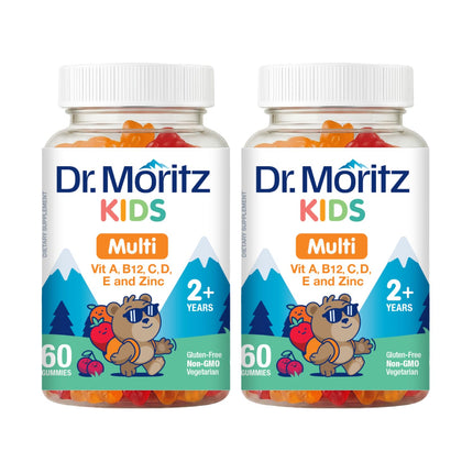 DR. MORITZ Kids Multivitamin Gummies - with Kids Vitamins A C D E B6 B12 Zinc and More - Complete Daily Support - Vegetarian and Non-GMO, 2 Pack (120 Count)