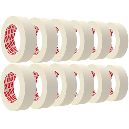 SWRT Masking Tape 1 Inch Wide x 55 Yds, 12 Rolls, White Painters Tape