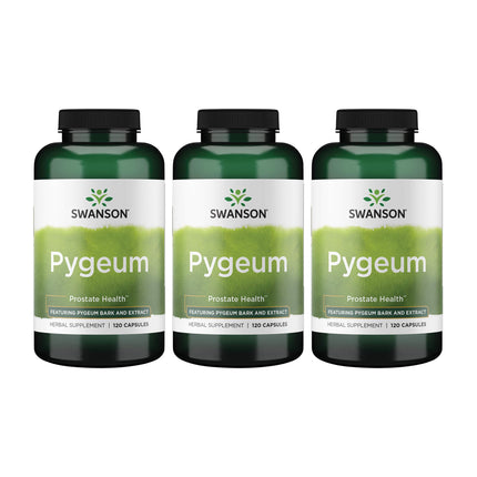 Swanson Pygeum Herbal Supplement for Men Seeking Prostate, Bladder, and Urinary Tract Health Support - 400 mg (120 Capsules, 3 Pack)