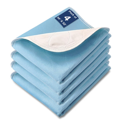 SOLOSHINE Bed Pads Washable Waterproof, 52" x 34" (4 Pack) Incontinence Bed Pads, Waterproof Bed Pad & Pee Pad, Perfect for Kids, Adults, The Elderly and Pets