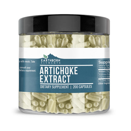 Earthborn Elements Artichoke Extract 200 Capsules, Pure & Undiluted, No Additives