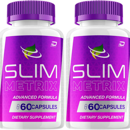 SlimMetrix Capsules – Natural Ingredients Advanced Formula 800MG Dietary Supplement (2 Pack - 120 Capsules)