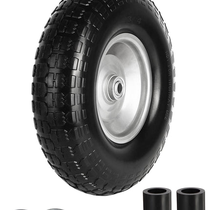 FEILOONG 13 Inch Wheelbarrow Tire Flat Free 4.00-6 Tires, Universal Fit