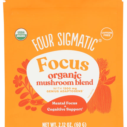 Four Sigmatic Focus Blend 7 Superfoods Adaptogen Blend Mix with Lion's Mane, Cordyceps, Rhodiola, Bacopa & Mucuna | Productivity & Creative Support | Decaf & Dissolves Easily | 30 Servings