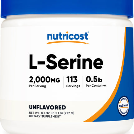 Nutricost L-Serine Powder, 113 Servings (.5LB) - 2,000 MG Per Serving - Non-GMO, Gluten Free