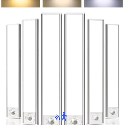 AMETHEUS 6-Pack Under Cabinet Lighting, 1800mAh Rechargeable Battery Motion Sensor Light Indoor, Dimmable & 3 Color Temps, Magnetic Closet Lights, Wireless Under Counter Lights for Kitchen (8inch)