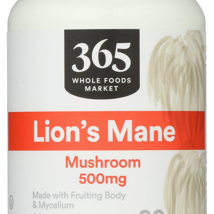 365 by Whole Foods Market, Lion's Mane Mushroom 500mcg, Vegan, 90 Count