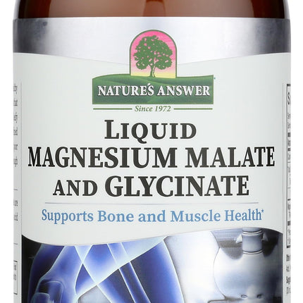 Nature's Answer Liquid Magnesium Malate and Glycinate | Supports Healthy Bone & Muscle Function | Promotes Healthy Cardiovascular Function | Gluten-Free & Vegan 16oz