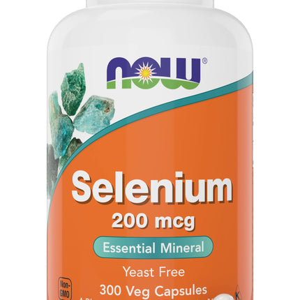 Now Foods Selenium 200mcg Capsules, 300 Count - L Selenomethionine Mineral Supplement for Women & Men - Veg Caps, Non-GMO, Vegan Friendly, Yeast-Free