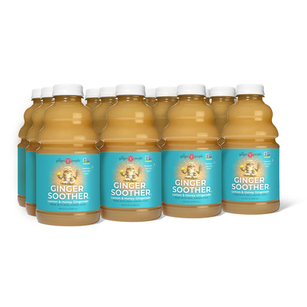 Ginger Soother Lemon & Honey Gingerade – Digestive Support, Sweetened only with Honey, Real Ingredients, Enjoy Hot or Cold - 32 Fl Oz Bottle (Pack of 12)