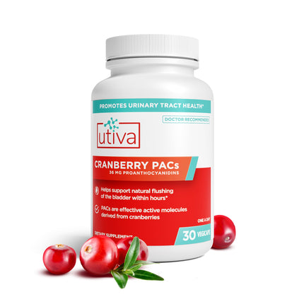 Szio+ Utiva Cranberry PACs – Clinically Studied Ingredients 36mg PACs Extract - UTI Prevention for Women - Urinary Tract Health – Cranberry Supplement Pills for Bladder Health, 30 Vegi Capsules