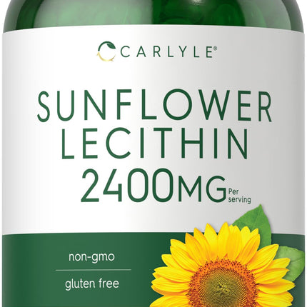 Carlyle Sunflower Lecithin Softgel Capsules | 2400mg | 200 Pills | Rich in Phosphatidyl Choline | Non-GMO, Soy Free, Gluten Free Supplement