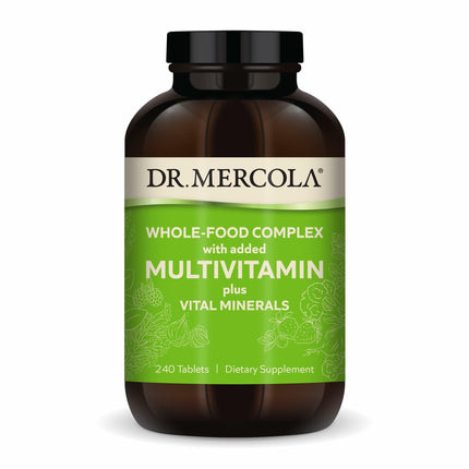 Dr. Mercola Whole-Food Complex with Added Multivitamin Plus Vital Minerals - Supports Nutrition & Immune Support - Bioavailable - GMO Free - 240 Tablets (30 Servings)