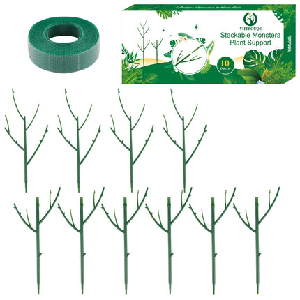 10 Pack Stackable Monstera Plant Support, Garden Stakes for Climing Plants Stem Support, Durable Plant Accessories for Indoor Outdoor Potted Plants, Pothos, Vine, Flower Use
