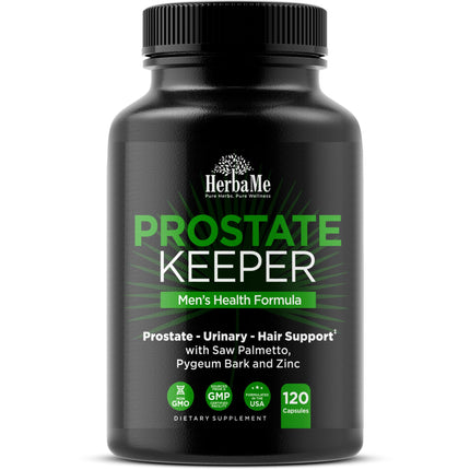HerbaMe Prostate Support Supplement for Men with Saw Palmetto, Pygeum Bark & Zinc – Supports Healthy Urinary Flow, Bladder Comfort & Prostate Function, Daily Men’s Wellness Formula, 120 Capsules