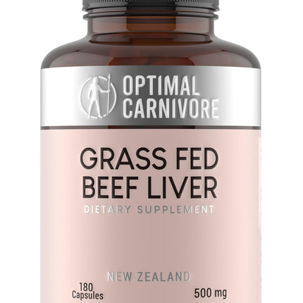 Optimal Carnivore Grass Fed Beef Liver Capsules, Freeze Dried in Convenient Pills, 180 Capsules, Desiccated Supplement