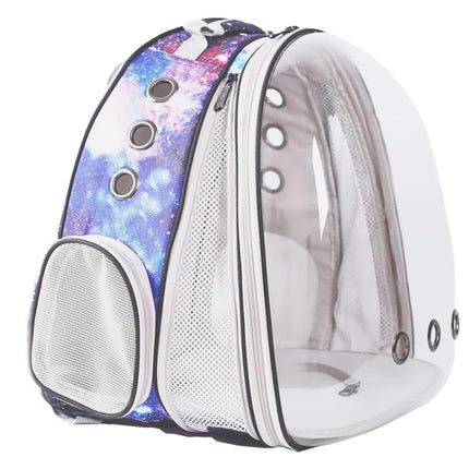 Front Expandable Cat Backpack Carrier, Fit up to 20 lbs, Printed Artwork with Space Capsule Bubble Window Pet Carrier Backpack for Large Fat Cat and Small Puppy