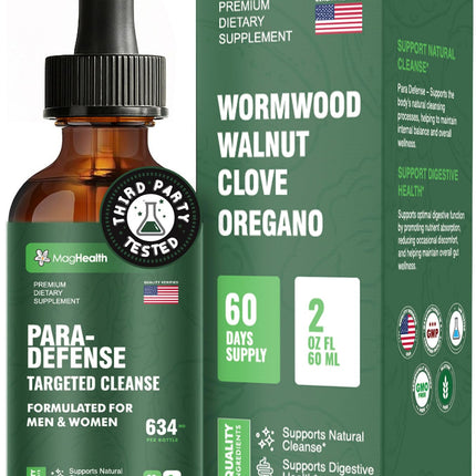 Wormwood Black Walnut Clove Tincture | 3rd Party Tested Digestive Support Drops | Sweet Wormwood, Green Walnut Hull & Clove Extract Liquid for Gut Wellness | 2 oz, 60 Servings