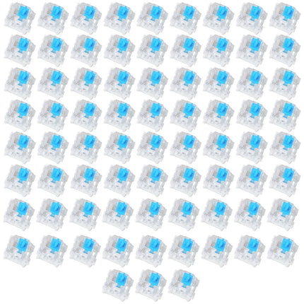 72 Pieces Blue Mechanical Keyboard Switches, 3 Pin Pre-Lubricated Clicky Key Switches, Dustproof and Waterproof Keyboard Accessories for Mechanical Gaming Keyboard