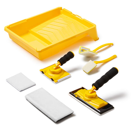 VOOMEY Paint Edger Tool Kit, 9 Inch Paint Pad Set, 7 PCS Paint Edger with Trim, Touch-Up Pad,Corner Wall and Ceiling Pad Painter,360° Rotation Handle Paint Edger Trimmer with Refill Pads