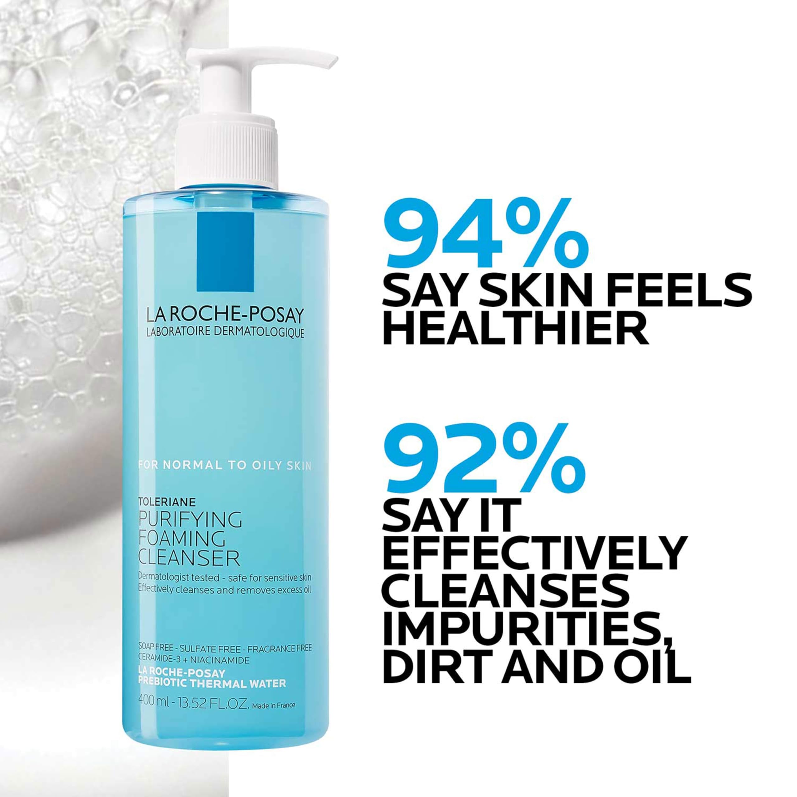 La Roche-Posay Toleriane Purifying Foaming Facial Cleanser, 13.52oz ...