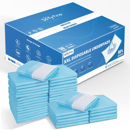 SOFYFINE 100 Count Extra Large Chucks 36"x36" Thicken Elderly Adults Incontinence Bed Pads Disposable, Heavy Duty Absorbency Underpads Waterproof, XXL Extra Large Puppy Pee Training Pad