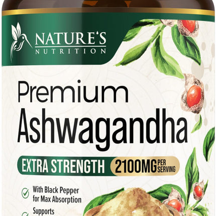 Ashwagandha Supplements - Premium Ashwagandha Capsule for Women & Men, Natural Antioxidant Support Ashwa Root Extract, Extra Strength Calm Support with Black Pepper, Vegan - USA Bottled - 180 Capsules