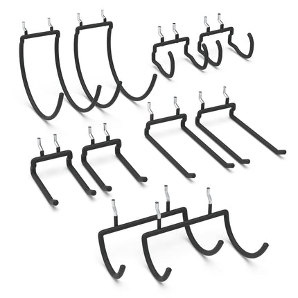 HUHOLE 10 Pack Pegboard Drill Holder Utility Hooks for 1/4 Inch Pegboard