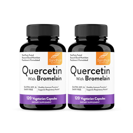 Quercetin with Bromelain Vegetarian Supplement Capsules | 240 Count (1000mg Per Serving 2400 GDU/g) | Supports Healthy Immune System, Helps With Seasonal Allergy Support | High Absorption Antioxidant