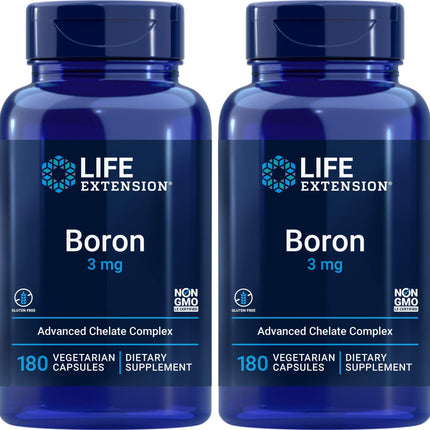 Life Extension Boron 3 mg 180 Caps (Pack of 2)