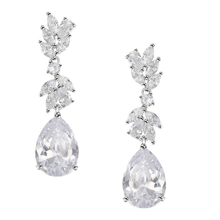 SWEETV Marquise Wedding Earrings for Brides, Bridesmaids