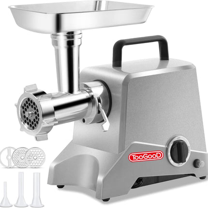 TOOGOOD #12 Electric Meat Grinder, Heavy Duty Meat Grinder and Sausage Stuffer Maker, Ideal Meat Grinder Machine for Home and Commercial Use,575 Watt Aluminum Housing, Silver