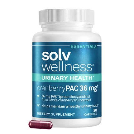 Solv Wellness Urinary Health 36 mg Cranberry PAC – Whole Cranberry Fruit Extract, Daily Urinary Tract Health Support, 30 Capsules