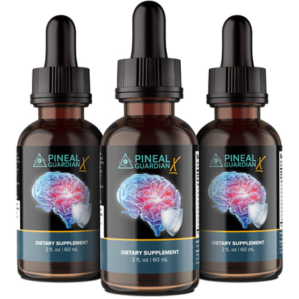 Nutraville Pineal Guardian X - Rapid Pineal Gland Decalcification Drops for Cognitive Health Support - Brain Supplement to Keep Cognitive Function, Memory and Focus in Top Shape - Pack of 3