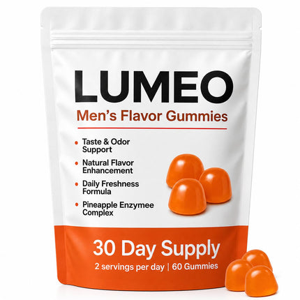 KWEZTY Lumeo Men’S Flavor Gummies, Lumeo Gummies, with Bromelain, Vitamin C, Enhances Taste & Scent Naturally, Energy & Vitality Support, Non-GMO, Gluten-Free, 60 Gummies