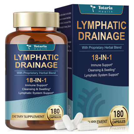 Totaria Lymph MD- Lymphatic Drainage Supplements with Echinacea, Dandelion, Burdock, Bromelain, Vitamin C, Zinc, Selenium, Proprietary Herbal Blend, 180 Counts