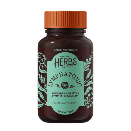 Herbs Etc. Lymphatonic Softgels - Herbal Supplement for Lymphatic Support & Detoxification - Burdock Root & Red Root - Immune Support - 60 Count (60 Servings)