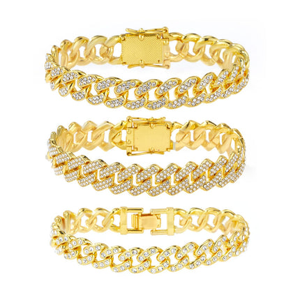 Jacruces 14K Gold Plated Ankle Bracelets for Women Cuban Link Anklets Plus Size Ankle Bracelet Layered Link Anklet Set Rhinestone Bling Anklets Jewelry for Women Gift Set